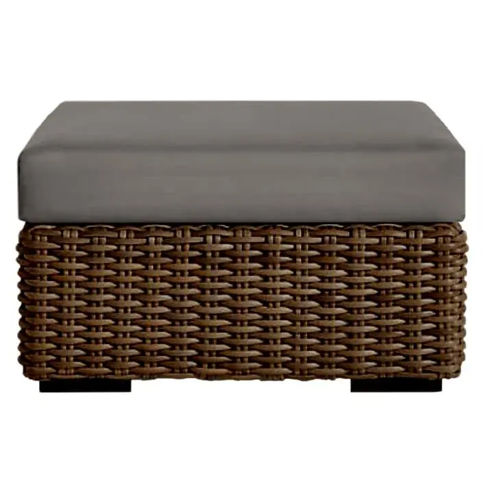 RSH Decor Foam Ottoman Cushion Outdoor Patio Water-Resistant Charcoal Grey 23" x 20" x 4" Replacement