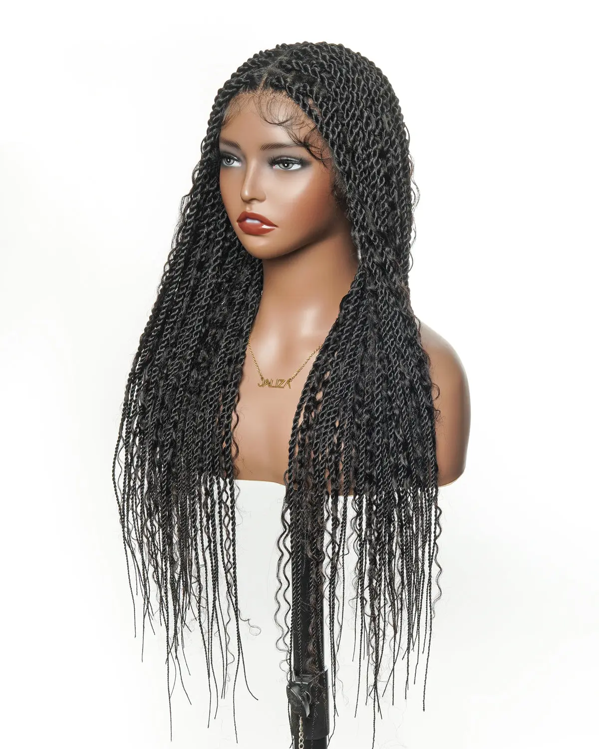 30 inches Swiss HD Full Lace Glueless Human Hair Boho Island Twist Braided Wig