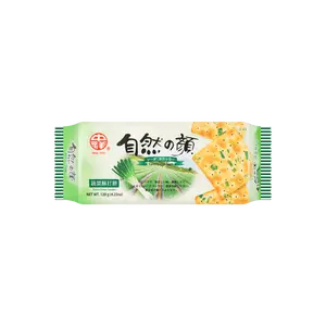 Savory Baked Green Onion Crackers - Natural Series, 120g Onion Flavored Crisps & Puffed Snacks, Crispy Style Crisps & Puffed Snacks