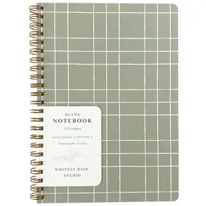 Sage Plaid Notebook