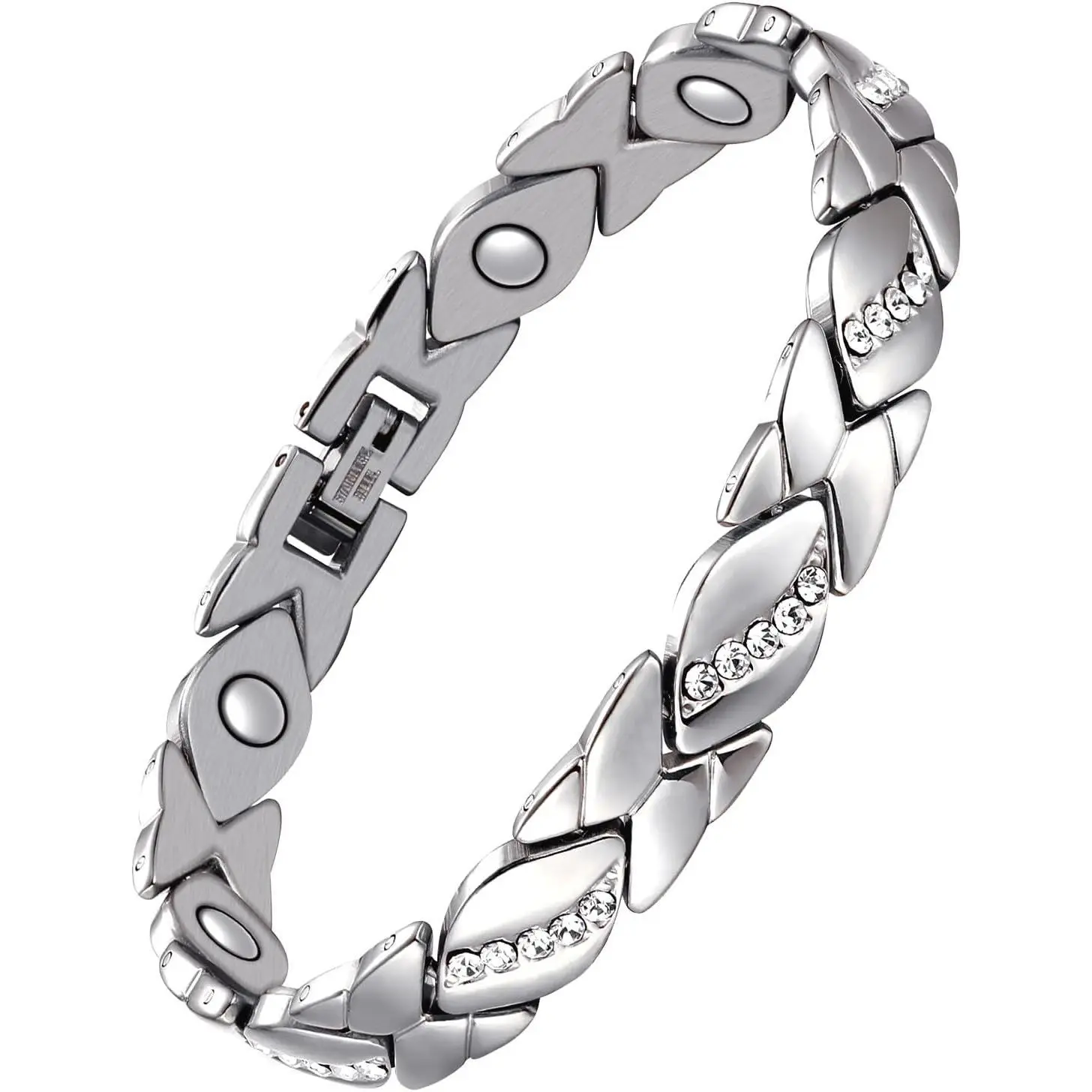Leaf Shaped Silver Bracelet for Women Inlaid with Rhinestones, Adjustable Wrist Jewelry, Romantic Valentine's Day Gift