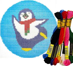 Needlepoint Kit - Christmas Penguin with Scarf