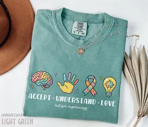 Comfort Colors Autism Awareness TShirt, In April We Wear Blue, Special Education Teacher, Neurodiversity Tee for Occupational Therapy, ABA Therapy