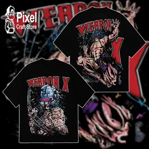 Clawborn Weapon X - X-Force MCU superhero Comics Edition Double Printed Oversize Lightweight T-Shirt TV Series Graphic Design Top Cotton Streetwear Comic Superheroes T-Shirt Crewneck Clothes Menswear Womenswear