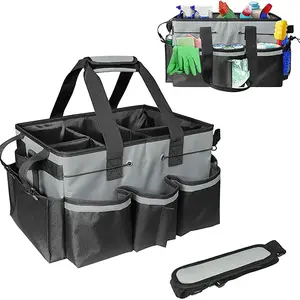 Cleaning Tool Storage Bag, 1 Count Large Capacity Cleaning Tool Storage Box with Handle, Portable Storage Bag for Home Kitchen Bathroom, Storage Pouch