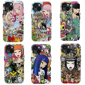 T-To.ki.doki Tough Phone Case for iPhone 17Air 16Promax 15Promax 14 13 12 11 Pro Promax and for Samsung S21-25 Y2k Aesthetic Lady and Tiger Design Durable Protection Shockproof Lightweight Flexible Slim TPU Casing Perfect Gift for Her