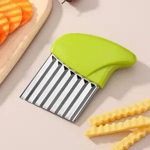 Stainless Steel Potato Slicer Wave Cutter, Home Use French Fries Cutting Tool, Random Color, Kitchen Utensils Vegetable Chopper, Vegetable Slicer Dicer