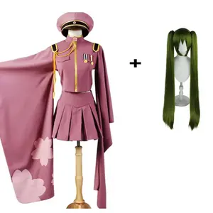 Thousand Cherry Trees Blossoms Senbonzakura Miku Kimono Uniform Outfit Halloween Clothes For Girls Military Uniform With Hat Cos