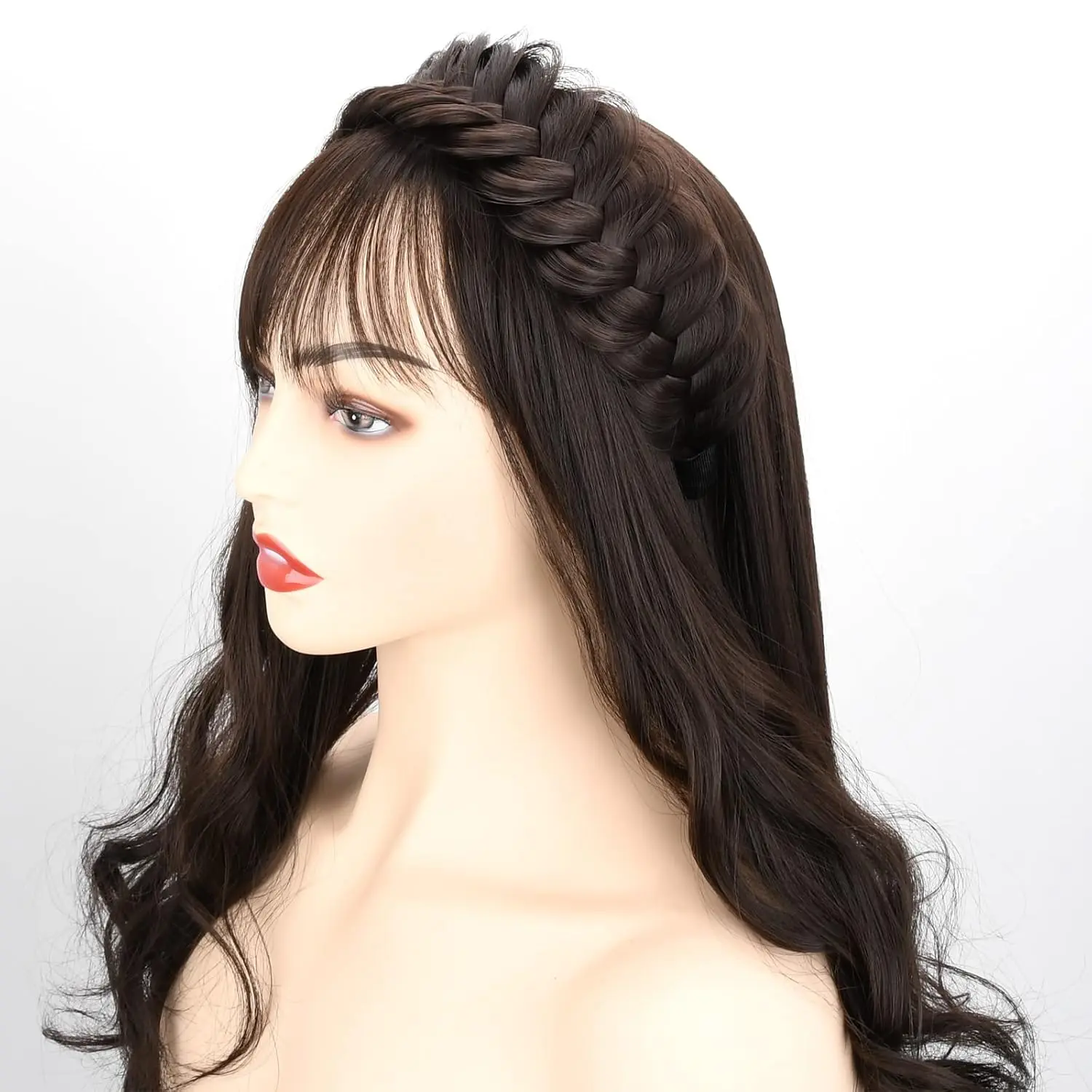 Wide Messy Braided Headband with Teeth Synthetic Hair 