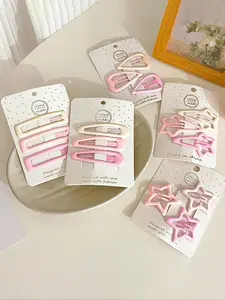 Cute Star & Heart Design Hair Clips, Dopamine Hair Clip, Colorful Hair Accessories for Women & Girls, Minimalist Headwear Suitable for Thick Hair, Hair Clip Set