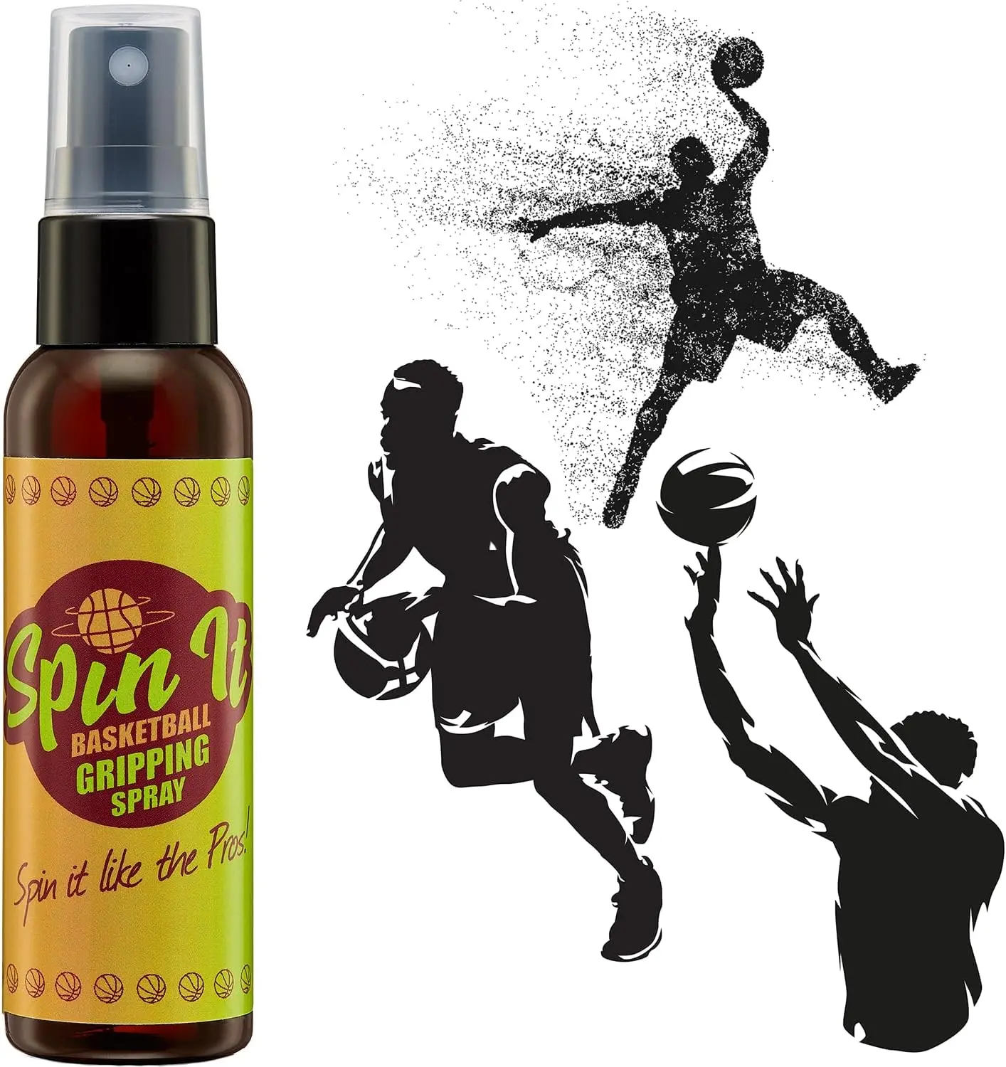 Spin-It Basketball Hand Grip Spray - Use with Your Basketball Dribble Trainer - Basketball Grip Powder Replacement - Part of Your Basketball Accessories, Basketball Gear, Basketball Training 2 Oz SPIN IT GRIPPING SOLUTION