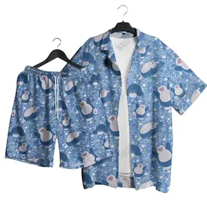 Snorlaxpoke PKM Hawaiian Shirt Set – Tropical Button-Up Shirt, Summer Beach Short, Funny Unisex Vacation Outfit, Family Matching for All Ages,  Shirt Gift