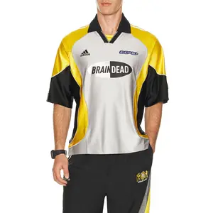 adidas Originals x Brain Dead Short Sleeve Jersey in Silver Metallic