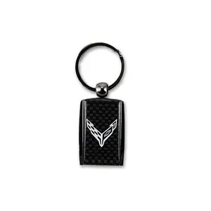 Corvette Carbon Fiber Accent Keychain