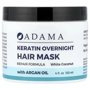 Zion Health Adama, Keratin Overnight Hair Mask, White Coconut, 4 fl oz (120 ml)