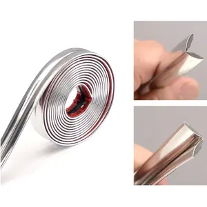 [Metal Corner Trim] Luxury Glossy Self-Adhesive Edge Protector, 10m PVC Waterproof Scratch-Resistant Easy Application, Foldable Design for Doors Windows Countertops Furniture Accent Wall Decor, Wall Panel Molding