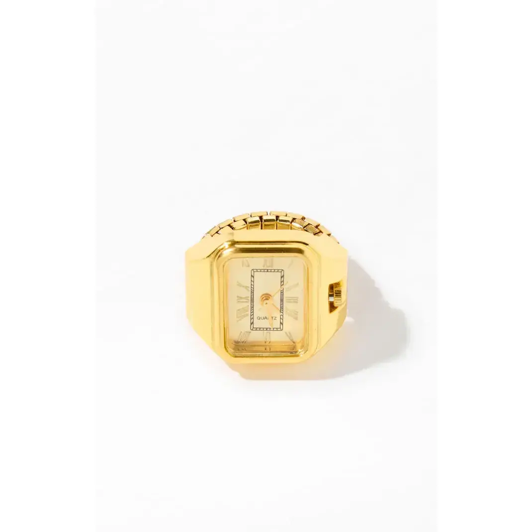 Pacsun Men's Gold Rectangle Watch Ring