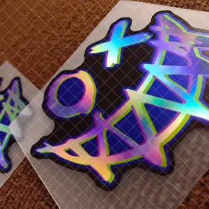 1PC Funny Devil Face Sticker - Fashionable Car and Motorcycle Decoration Accessory, Durable DIY Scratch Cover Suitable for Rear Bumper and Triangular Window with Cool Laser Effect! Decal for Cars, Large Size Car Stickers, Crown Car Stickers