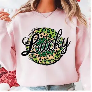 St. Patrick’s Day “One Lucky Mama” Pink Circle Graphic Sweatshirt/Hoodie/ T-shirt – Green Plaid Clover Irish Mom Cute Trendy Unisex Shirt