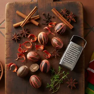 2Tre Organic Nutmeg with Mace Sweet Snack Spice - Distinctive Fragrance & Slightly Sweet Flavor for Culinary Enhancements & Health Benefits