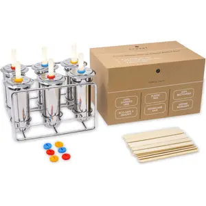 Stainless Steel Popsicle Molds, 6 Metal Ice Popsicle Makers, 30   Sticks, 12  Seals and 1 Rack, Eco Popsicle Molds for  and Adults, 3 oz Per Mold (Round)