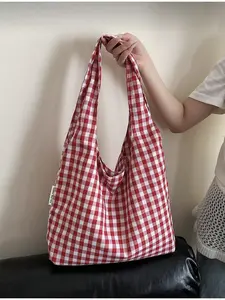 Women's New 2026 Large Capacity Picnic Tote Bag Colorful Plaid Shopper Handbag Casual Multi-functional Lightweight Commuter Crossbody Bag Shopping Beach Travel Bag