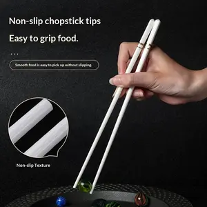 20pcs Luxury Ceramic Chopsticks, Kitchenware Cutlery Tableware, Easy Clean Anti-Mold Non-Slip High Temperature Resistant, Hotel Choice Home Use New Chinese Style