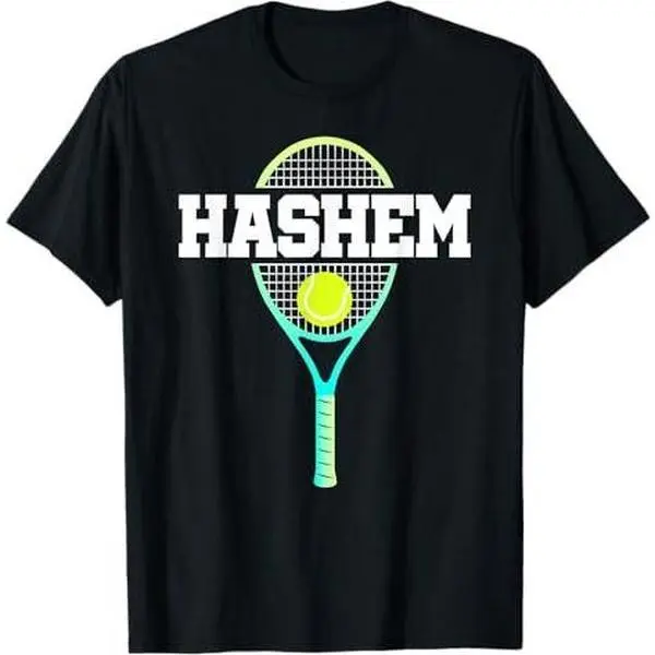 Hashem Name Tennis Player Boys Ball and Racket Sports Fan T-Shirt