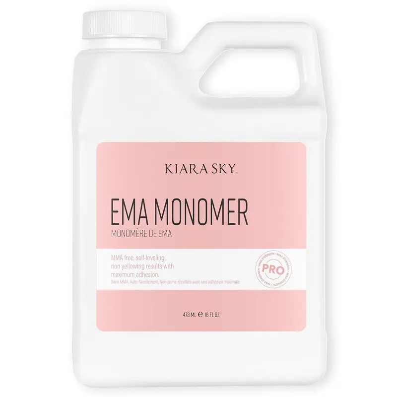 KIARA SKY EMA Monomer Professional Acrylic Nail Liquid Bottle, 16 Fl Oz, MMA-Free, Self-Leveling Formula for Smooth-Finish Acrylic Nail Extensions