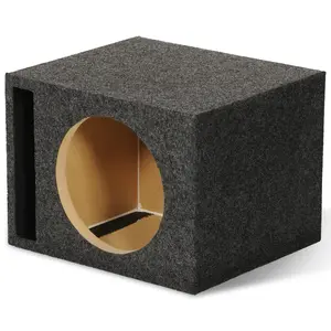 QPower QBASS Vented Chamber 12" Single Audio Subwoofer Enclosure Box, Charcoal