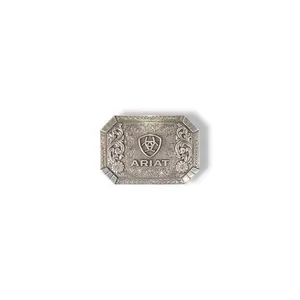 Ariat Emblem Antique Silver Floral Engraving Belt Buckle