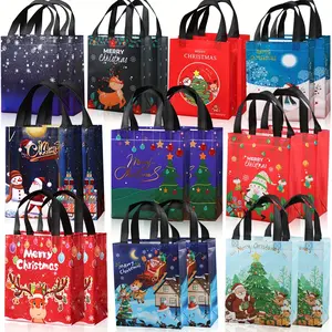 20 Medium Christmas Gift Bags, Non-Woven Fabric Material with Handles, Perfect for Holiday Gifts & Shopping, Multi-Purpose Use