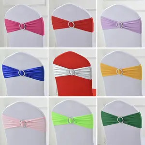 Wedding Chair Decorations Stretch Red Chair Bows and Sashes for Party Ceremony Reception Banquet Spandex Chair Covers slipcovers, Universal Elastic Chair Ties for Wedding Party Ceremony Reception (10pcs/30pcs/50pcs/100pcs)