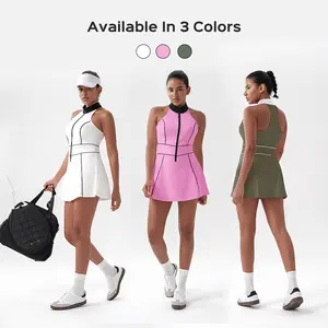 Backless Sleeveless Racerback Active Summer Dresses for Women 2026 Removable Pads Breathable Stretch Dresses for Tennis Athletic Golf Yoga Workout Running vollyball Women's Sports & Outdoor Clothing tennis skorts butterfly comfortable fashionable skirt