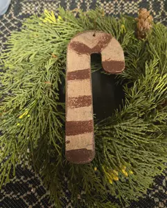 Primitive Candy Cane Ornament - Multicolor Decorative Hanger for Christmas