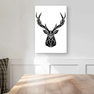 212 MAIN Industrial Lightweight Aluminium Metal Decorative Wall Art - 12x18 in Artistic Geometric Deer Silhouette, Accent Wall Prints, Animal Artwork Prints, Home Room Accent, Ideal Gift for Home Supplies Enthusiasts