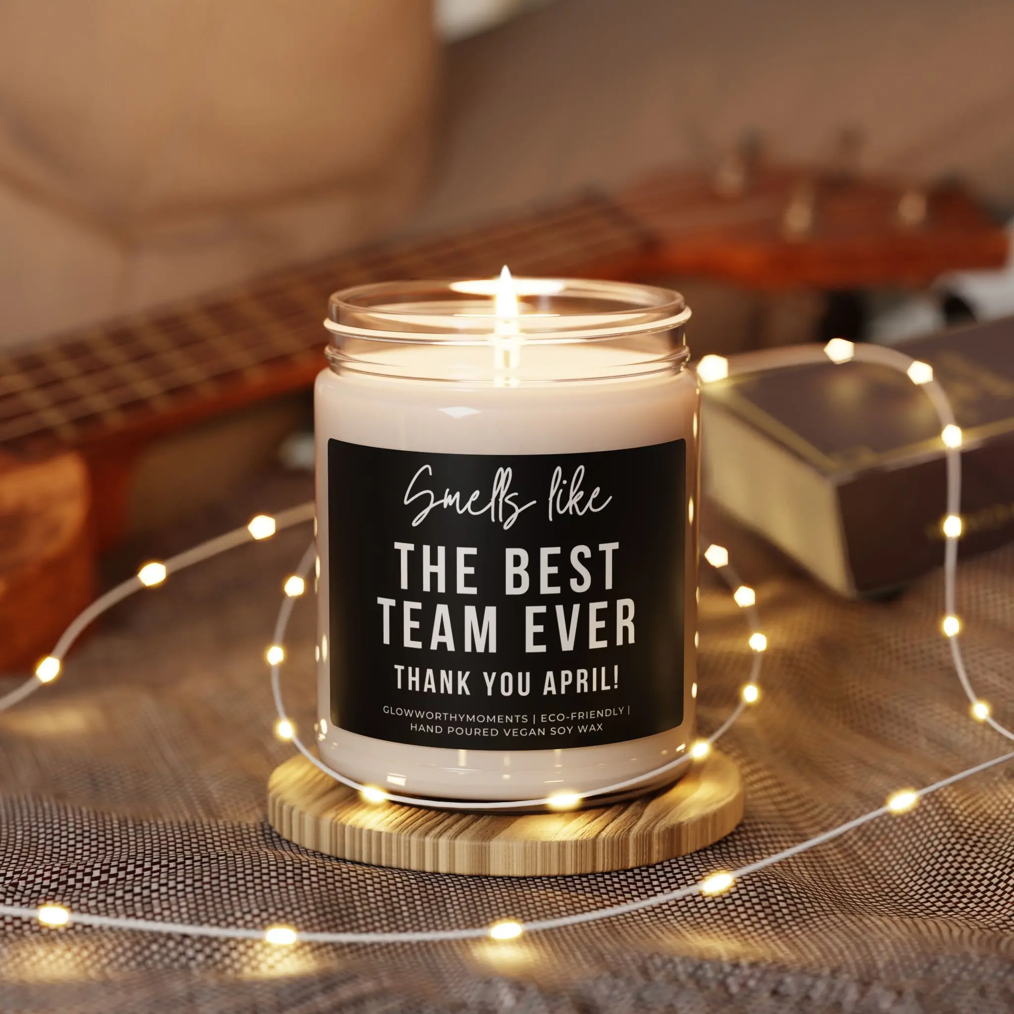 Funny Custom First Responder Christmas 9oz Soy Wax Candle Smells Like the Best Team Ever Personalized Gag Gift for Dispatchers EMTs Nurses Firefighters Paramedics Police Officer candles
