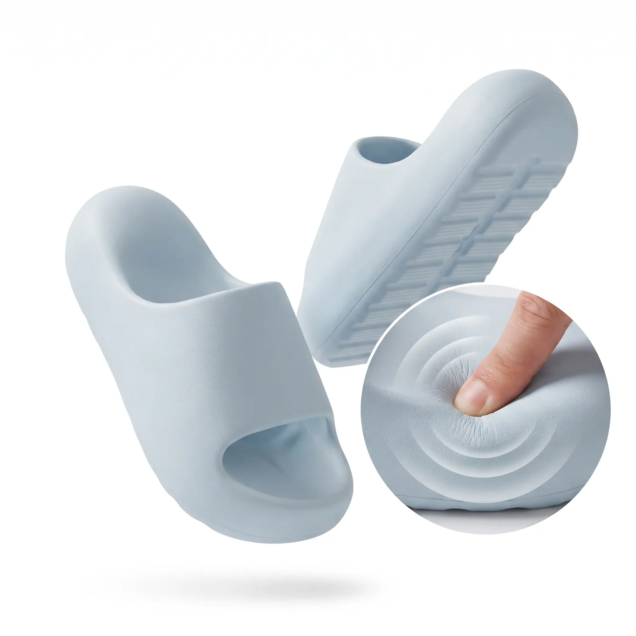 Summer Cloud Thick Platform Slides Waterproof Soft Foam Shock Absorbing Slippers Non Slip Indoor Outdoor Beach Shower Shoes Casual Business Home Footwear