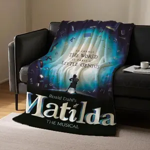 Matilda the Musical themed printed flannel blanket - soft and warm for all seasons, perfect for the sofa, office and travel - ideal gift idea