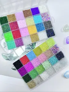 24-grid Beads Kit, 1 Box Colorful Beads for DIY Jewelry Making, DIY Jewelry Making Accessories for Bracelet Necklace Earrings