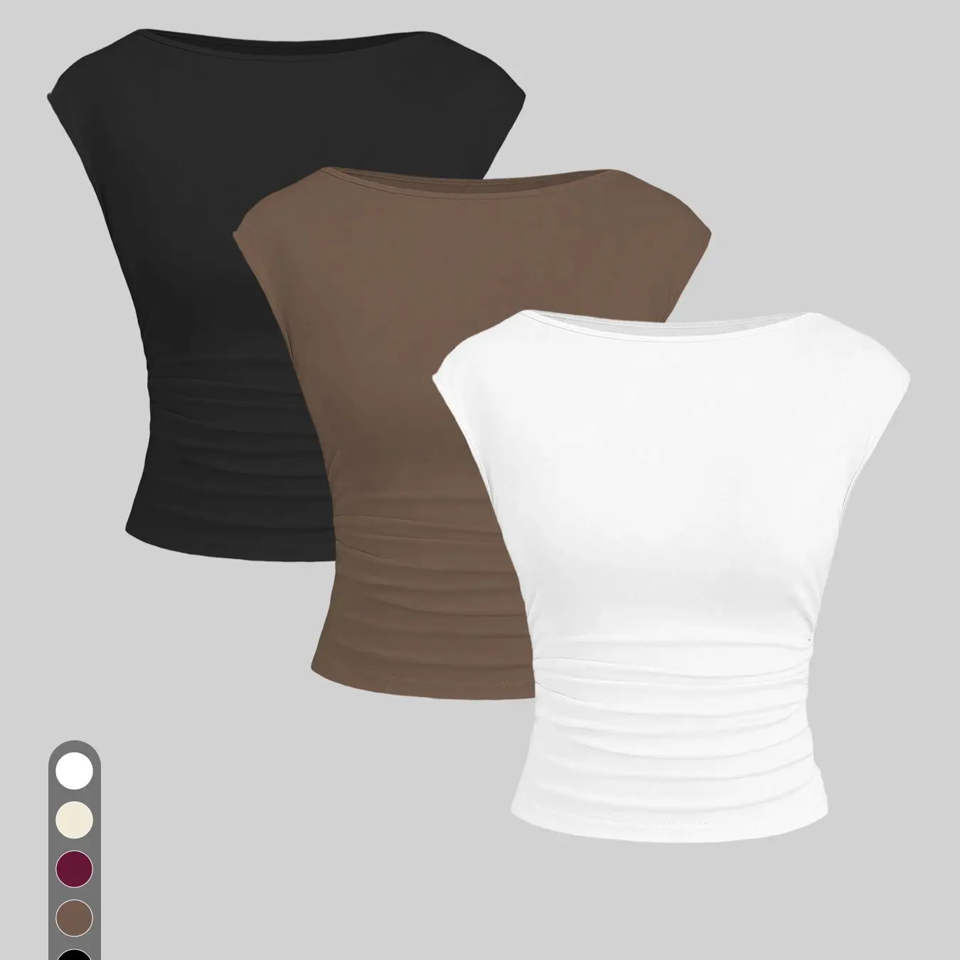 3-Pack - Black + Dark Brown + White