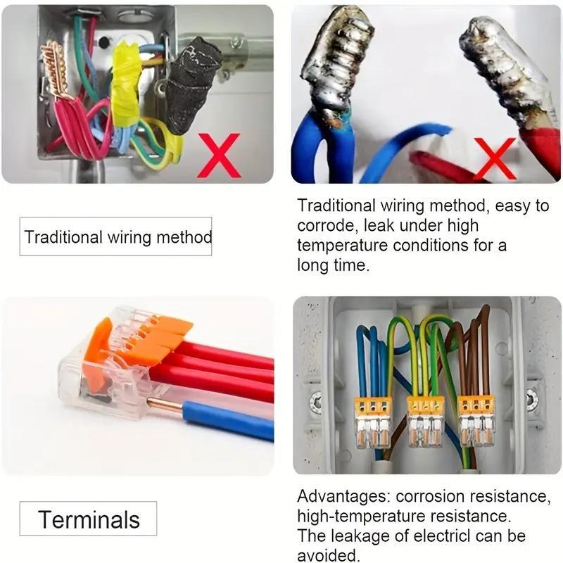 Electrical Quick Connectors, Durable Reliable Connectors, 2/3/5 Ports Wire Nut Connectors, Wire Connections Connector for Home & Office, Funny Gift