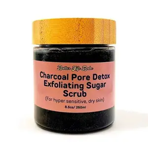 Charcoal Pore Detox Exfoliating Sugar Scrub (8.5 oz/250 ml)