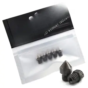 MK8 Nozzles Hardened Steel 3D Printer Extruders Nozzles High Temperature 0.2mm,0.4mm,0.6mm,0.8mm,1.0mm/ 1.75 mm for CR-8 / CR-10 / Ender 3 / Ender 3S / 5/6, etc.