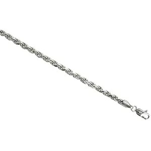 Sterling Silver Diamond Cut Rope 4mm Necklace Bracelet Chain Italian