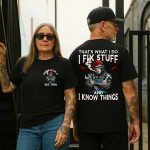 Personalized Generation X Shirt (1965–1980) – “That’s What I Do: I Fix Stuff & I Know Things” – Full Color, Unisex Sizes for Men & Women