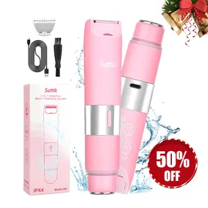 cross-border women's electric shaver bikini cut underarms private parts cut dual head 2 in 1 multi-function body hair trimmer dry use
