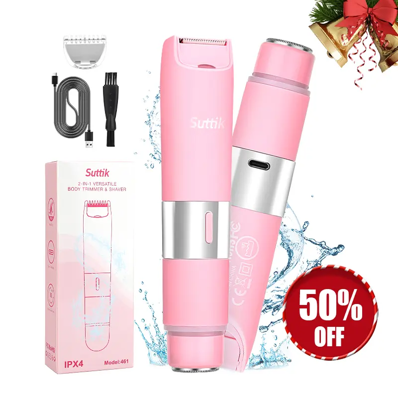 cross-border women's electric shaver bikini cut underarms private parts cut dual head 2 in 1 multi-function body hair trimmer dry use