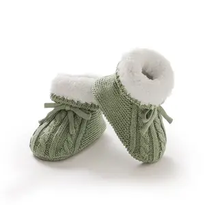 Mimixiong Infant Baby Knitted Cotton Warm Fleece Newborn Socks Shoes Booties - Soft Comfortable Versatile Newborn Friendly for Everyday Wear
