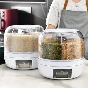 Food Grade Plastic Storage Storage Grain Kitchen Rice Bucket Containers Round